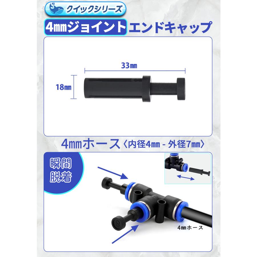 エンドキャップ クイック式用 4mmジョイント用 5個セット 自動水やり器用 B074 |  | 03