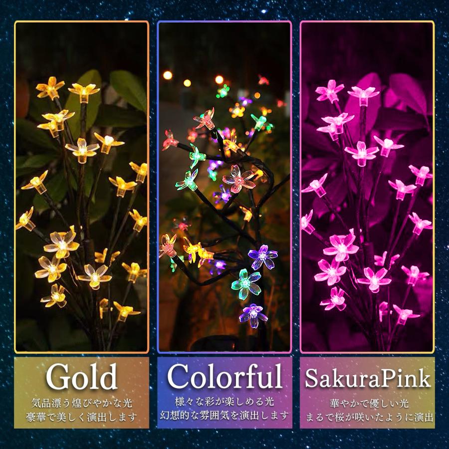 サクラ ソーラーガーデンライト イルミネーション 屋外防水 おしゃれ