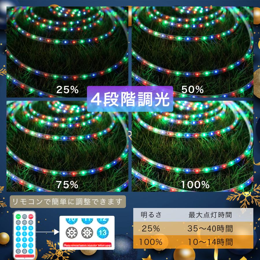 テープライト ソーラー充電 LED 10m 600LED USB充電 屋内 屋外 ライト