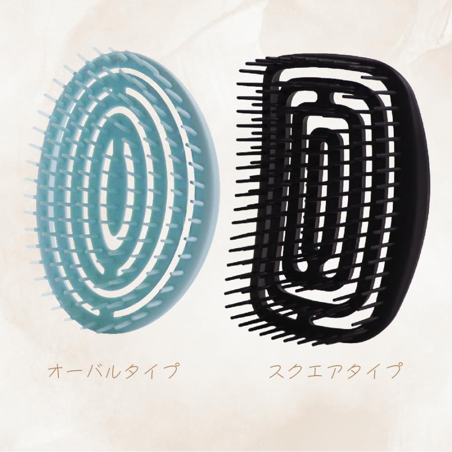 ベントスカルプブラシ オーバルタイプ 頭皮マッサージブラシ 指圧 伸縮