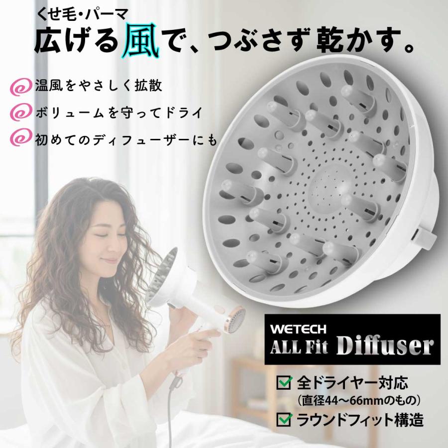 WETECH オールフィット エアディフューザー ホワイト 温風拡散器 送料