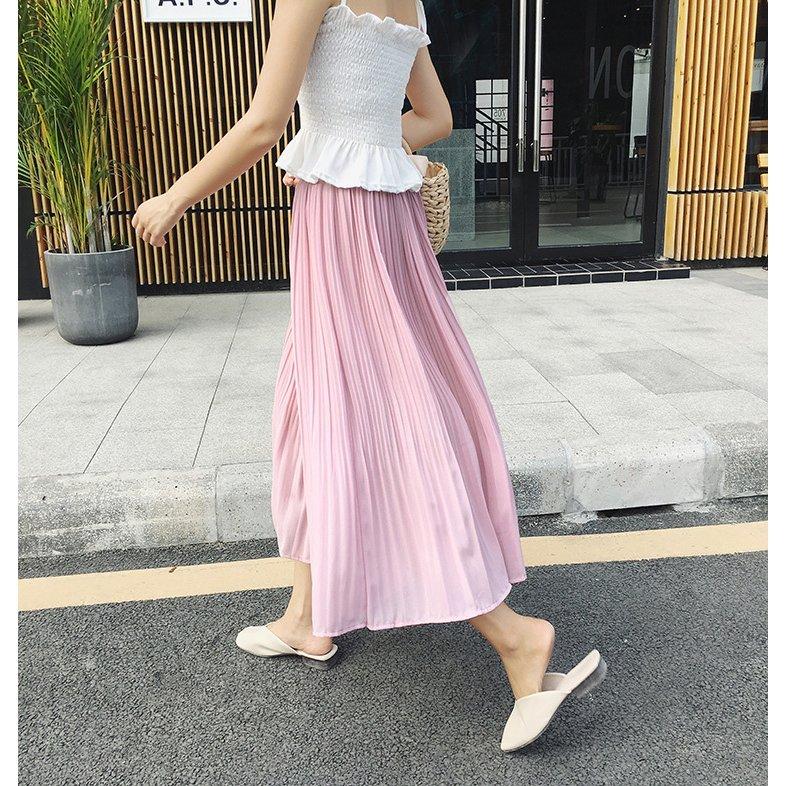 プリーツスカート レディース シフォン 夏 スカート 韓国風 Aライン 大きいサイズ ロング丈 フレア オシャレ 着痩せ コーデ マキシ丈 きれいめ ゆったり Aura 通販 Yahoo ショッピング