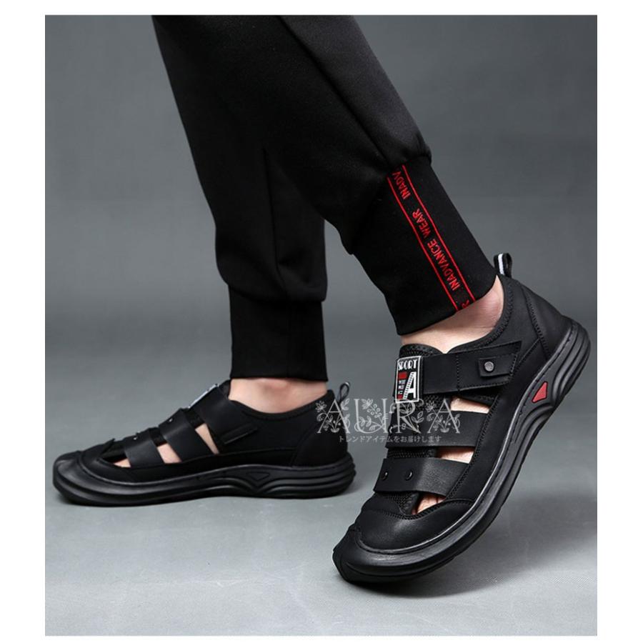 サンダルメンズ ビジネスサンダル 軽量 通気 革サンダル 滑り止め カジュアルシューズ 職場用 ビーチサンダル Anx002 Aura 通販 Yahoo ショッピング