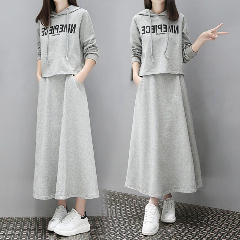 マキシワンピース レディース 40代 きれいめ 上品 夏服 カジュアル 通勤 ロング丈 長袖 スウェットセット 2点セット Aops Aura 通販 Yahoo ショッピング