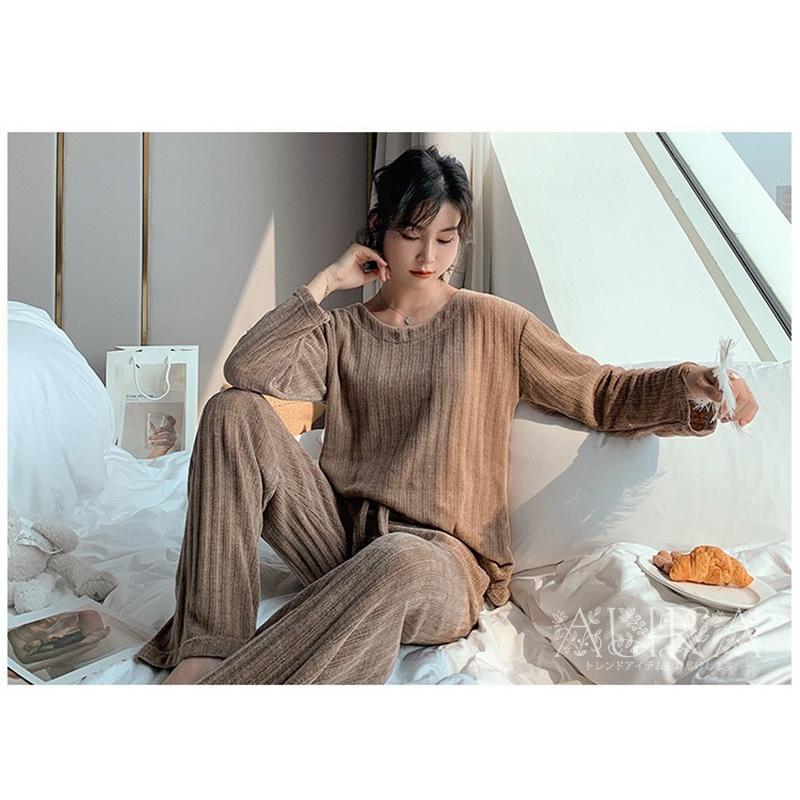 パジャマ レディース 春秋 ルームウェア レディース 長袖 パジャマ 上下セット 暖かい 部屋着 2点セット 大人可愛い Apjm Aura 通販 Yahoo ショッピング