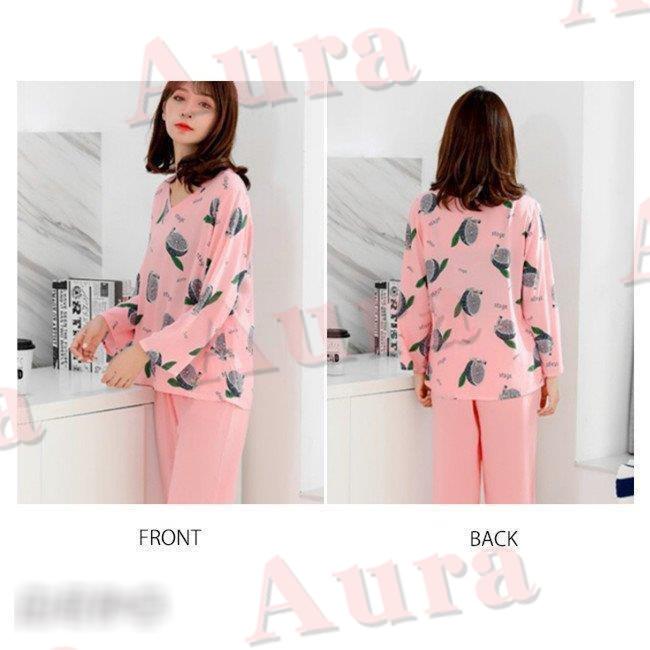 パジャマ レディース 長袖 綿 可愛い 柄 ルームウェア 上下セット 長ズボン プルオーバー 襟なし コットン 秋冬 秋冬 入院 出産 おしゃれ 部屋着 オンラインショップ