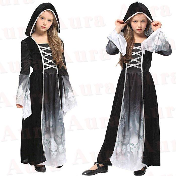 ハロウィン衣装 子供 魔女 巫女 ウィッチ コスプレ 悪魔 ワンピース コスチューム 女の子 Halloween 帽子付き 仮装 110 1 130 140 Cm 子供用 キッズ Hkd Aura 通販 Yahoo ショッピング