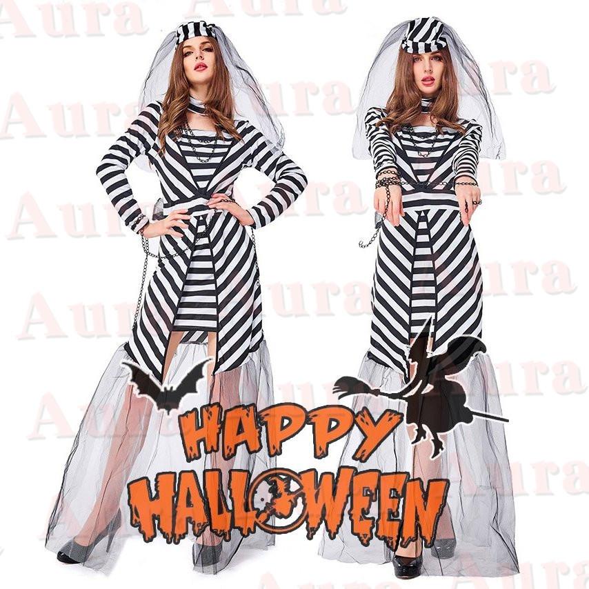 S Lハロウィン衣装 大人用 女性用 囚人服 白黒ボーダー柄 コスプレ 犯人 コスチューム 囚人 ハロウィン 衣装 ポリス 花嫁 レディース ガールズ ハロウィーン Piphxy8yx3 コスプレ衣装 Www Bugadestino Com