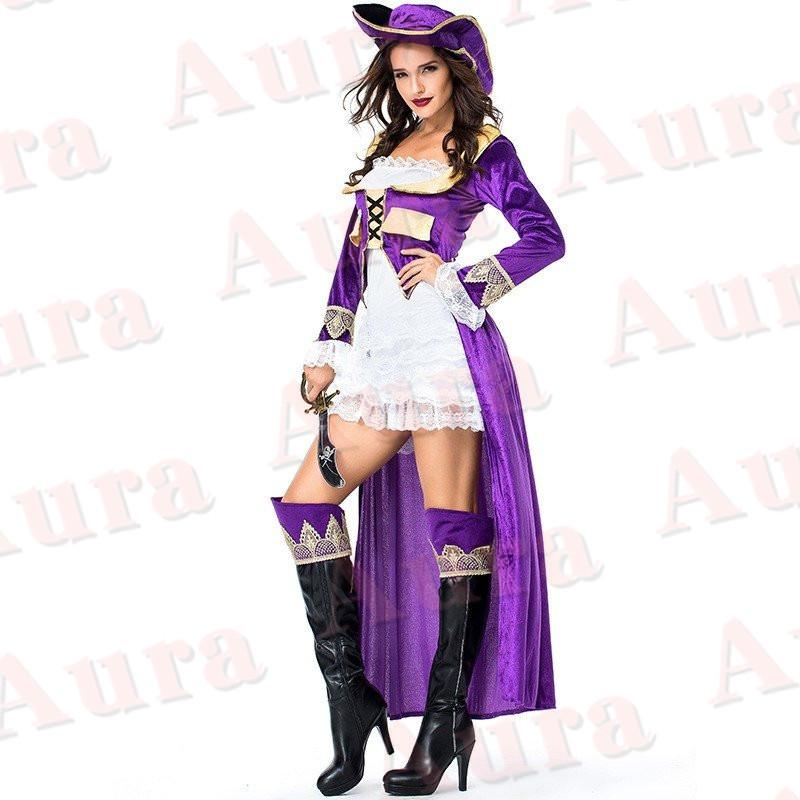 女海賊 ジャック船長パイレーツオブカリビアン 海賊帽り付 ハロウィン衣装 大人用 女性用 ハロウィン 衣装 コスプレ レディース ガールズ ハロウィーン 信頼