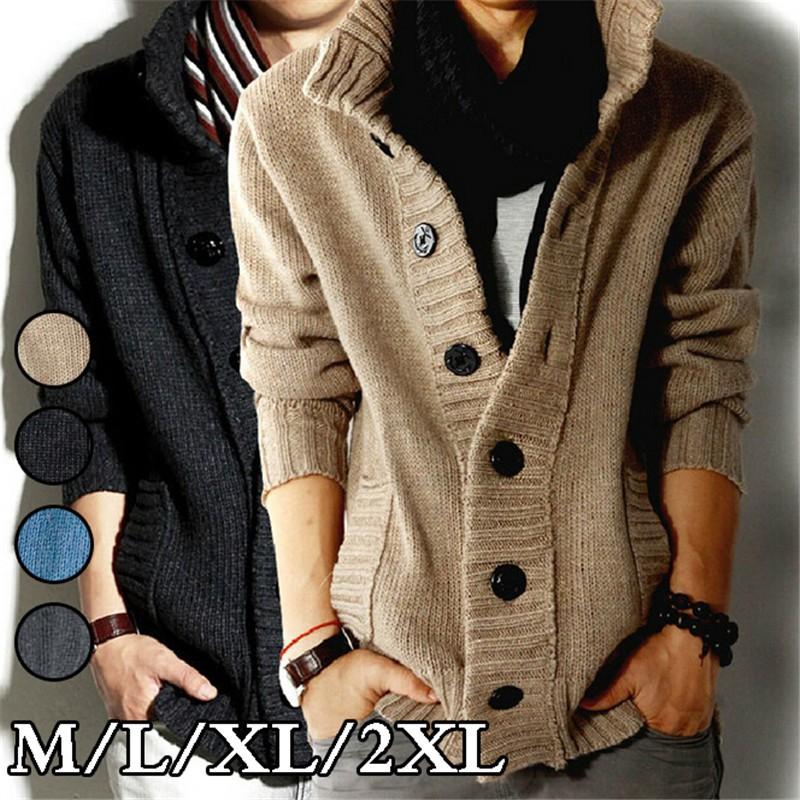 カーディガン メンズ ニット カーデ ゆったり着れる 大きいサイズ セーター ガウン ポケット ロング お兄系 プレゼント 黒 紺 青 赤 グレー ベージュ 特価