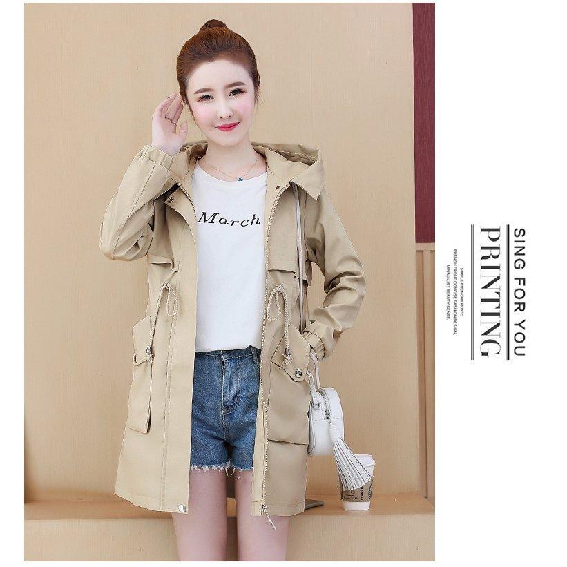 ジャケット トレンチコート レディース 40代 秋冬 長袖 スプリングコート カーキジャケット ライトアウター 秋服 韓国風 フード付きバーカー 大きいサイズ Y Aura 通販 Yahoo ショッピング