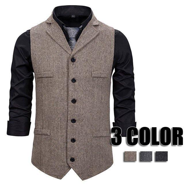 ビジネスベスト メンズ スーツベスト 人気 紳士服 結婚式 メンズベスト ビジネス カジュアル メンズファッション 3色 Yrmj Aura 通販 Yahoo ショッピング
