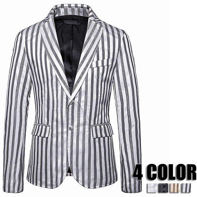 ブレザー テーラード メンズ ストライプ 長袖 ジャケット フォーマル コーデ 秋冬 テーラード ストライプ ビジネス メンズ オシャレ 4色 Yrxf Aura 通販 Yahoo ショッピング