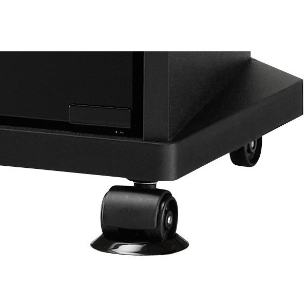 カリモク お洒落なガラス棚つきコーナー型TV台 キャスター付き（美品） テレビ台 コーナー キャスター付き 収納 木製 幅98cm ガラス扉