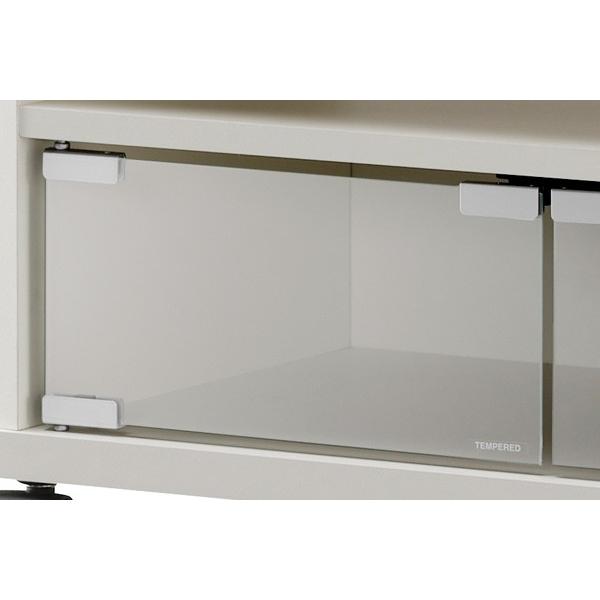 テレビ台 コーナー キャスター付き 収納 木製 幅98cm ガラス扉