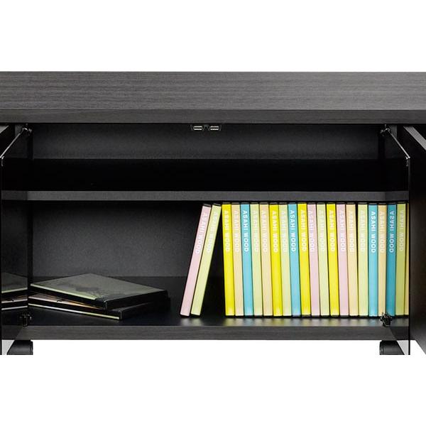 テレビ台 コンパクト ガラス扉 収納 キャスター付き 幅79.6 高さ