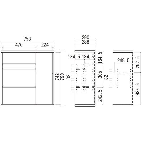 本棚 CD DVDラック スリム ロータイプ 前後棚 コミック収納 木製
