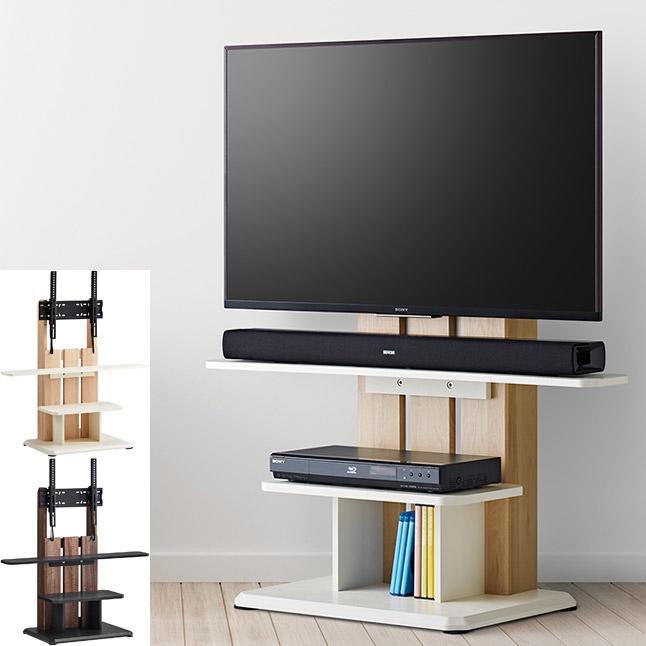 テレビ台 壁掛け風 キャスター付き 省スペース 前後傾斜可能 棚板付き