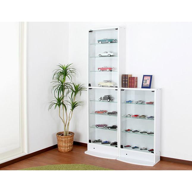 コレクションケース ディスプレイラック ガラス扉 棚板追加可能 幅54