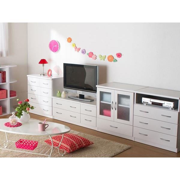 ローチェスト 引き出し収納 2段 ホワイト 白 木製 幅90 洋服 衣類 収納