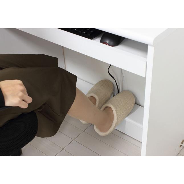 デスク スライド棚付き フットレスト付き 木製 幅80 高さ70 : 収納家具