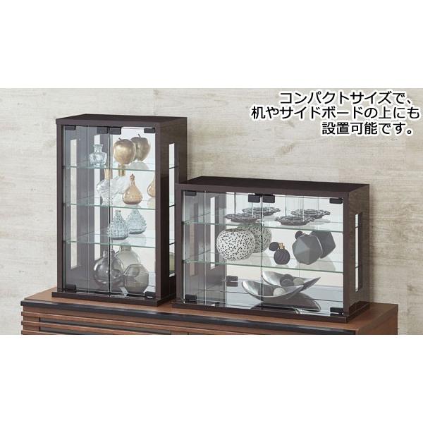 コレクションケース フィギュア ミニカー 収納 棚 ラック ディスプレイ ガラス 背面ミラー 幅40 高さ60 卓上｜shuno-kagu｜06