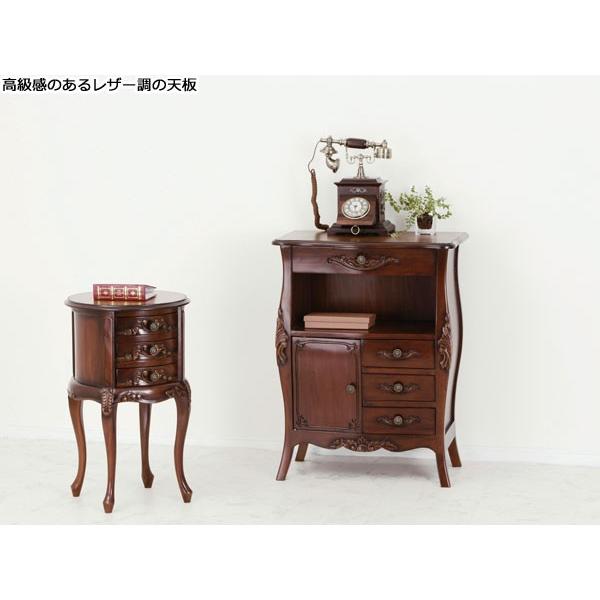 猫足電話台/FAX台 【幅61cm】 木製 扉/引き出し収納付き 【完成品】 猫足電話台/FAX台 【幅61cm】 木製 扉/引き出し収納付き【完成品】