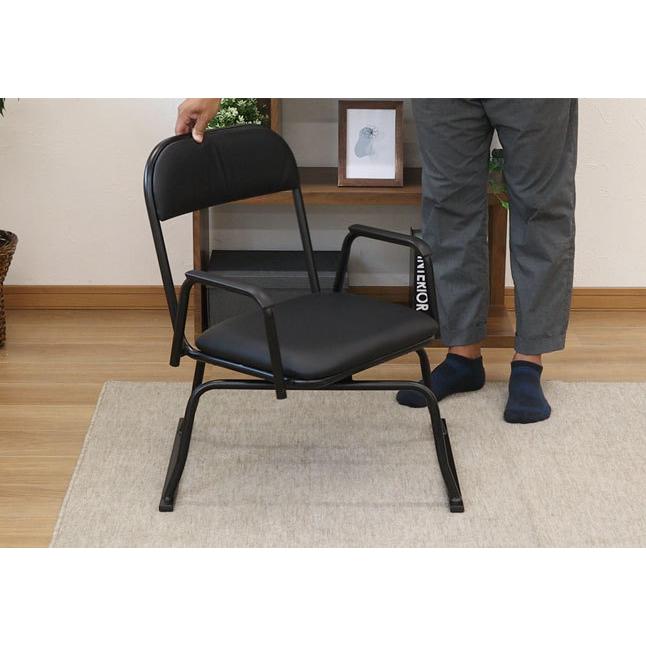 座椅子 回転式 肘置き付き 幅56 座面高さ33 シンプルデザイン 完成品