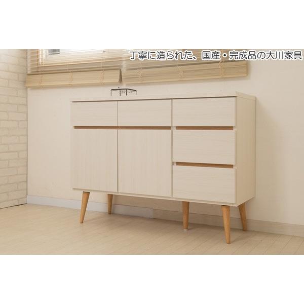 キャビネット リビング収納 幅110 高さ81 脚付き 扉 引き出し 収納