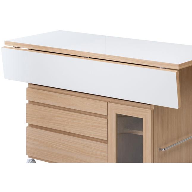 バタフライテーブル キャスター付き 収納付き 幅119.5cm 天板