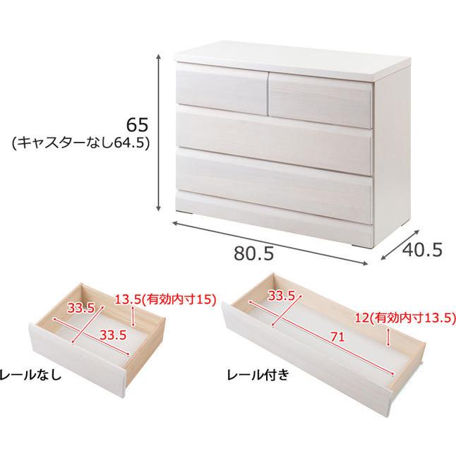 チェスト 引き出し収納 3段 キャスター付き クローゼット収納 幅81 高