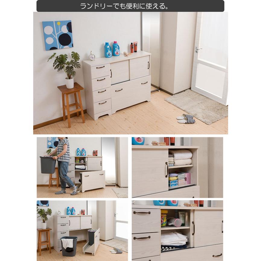 フォロー割で3000円！未使用品　2分別ダストボックス付きカウンター　80幅　ホワイト木目 　扉付き　白　リビングボード キャビネット ランドリーラック　カウンター下収納 カウンター下収納 キャビネット 幅80cm 北欧風 2分別ダストボックス付