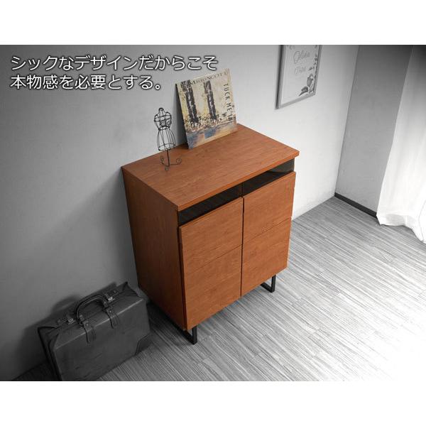キャビネット 扉収納 木目調 幅71 脚付き ロータイプ 日本製 完成品