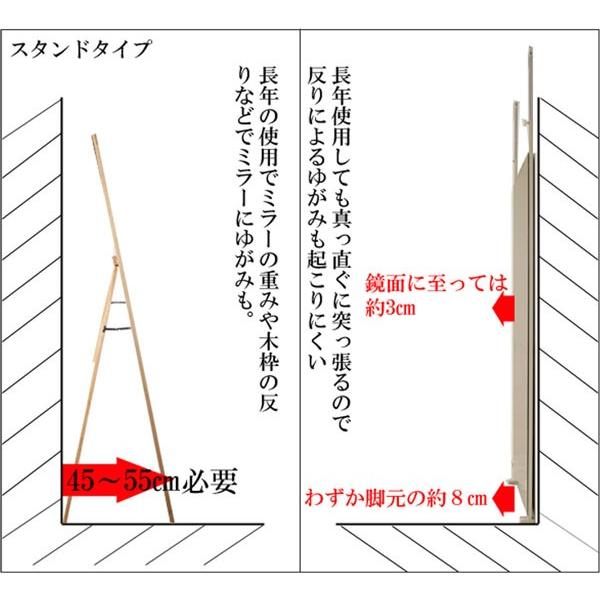 姿見 突っ張り ミラー 全身 鏡 壁面 幅30cm つっぱり 日本製｜shuno-kagu｜11