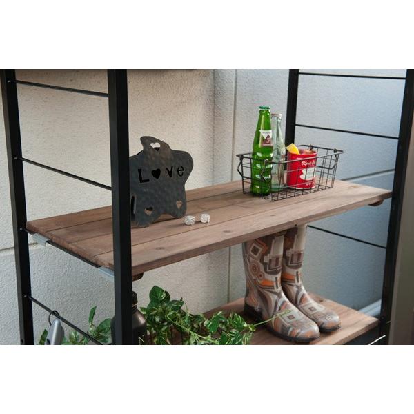 エアコン 室外機 収納 ラック 棚 3段 カバー 日よけ 日本製 : 収納家具