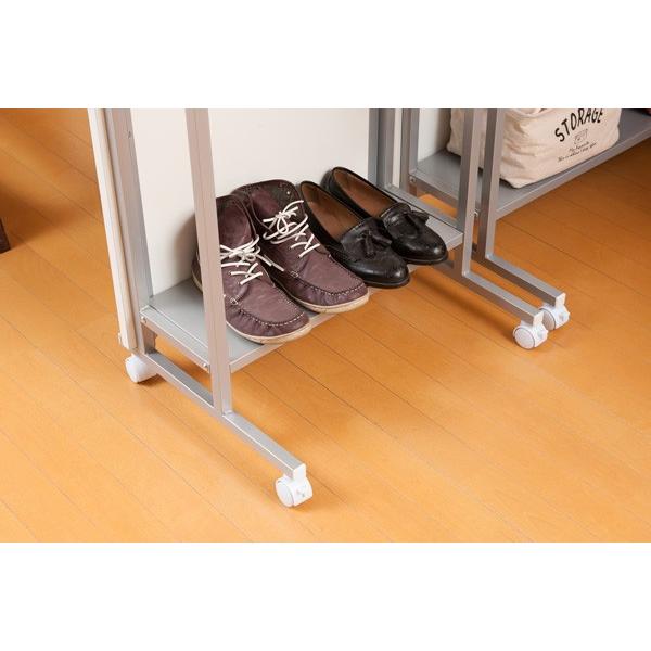 【港区引取限定】間仕切パーテーション・キャスター付ハンガーラック 幅90cm パーテーション ハンガーラック キャスター付き 間仕切り 棚収納