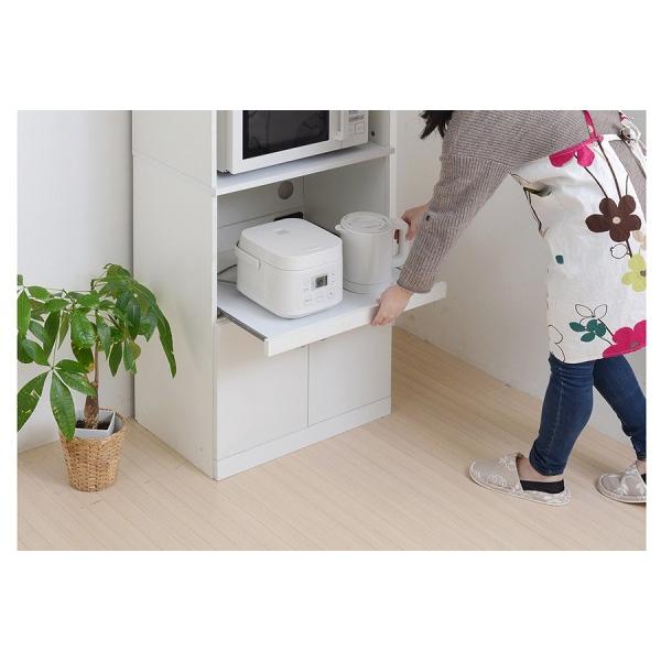 レンジ台付き食器棚 白 ホワイト : 収納家具本舗 - 通販 - Yahoo