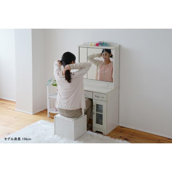 ドレッサー 椅子付き 白 三面鏡 : 収納家具本舗 - 通販 - Yahoo