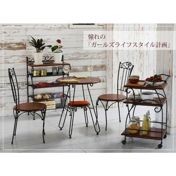 キッチンワゴン キャスター付き 棚収納 アンティーク調 キッチンワゴン キャスター付き 棚収納 アンティーク調