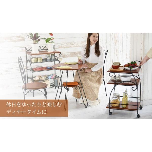 キッチンワゴン キャスター付き 棚収納 アンティーク調 キッチンワゴン キャスター付き 棚収納 アンティーク調