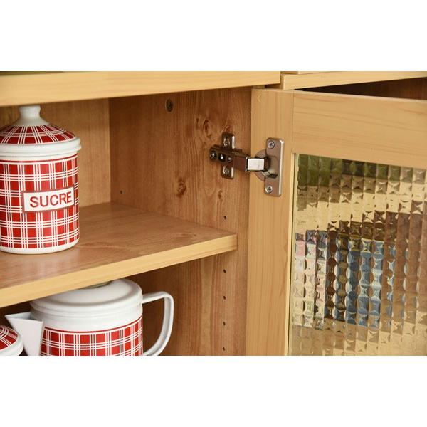 カウンター下収納 ガラス扉 キャビネット 食器棚 薄型 幅60 高さ80