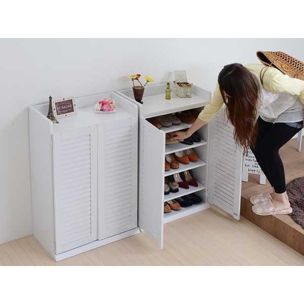 下駄箱 シューズボックス ルーバー 幅60cm 2個セット : 収納家具 下駄箱 シューズボックス ルーバー 幅60cm 2個セット : 収納家具