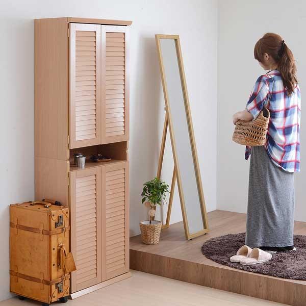 下駄箱 シューズボックス ルーバー 幅60cm 2個セット : 収納家具本舗