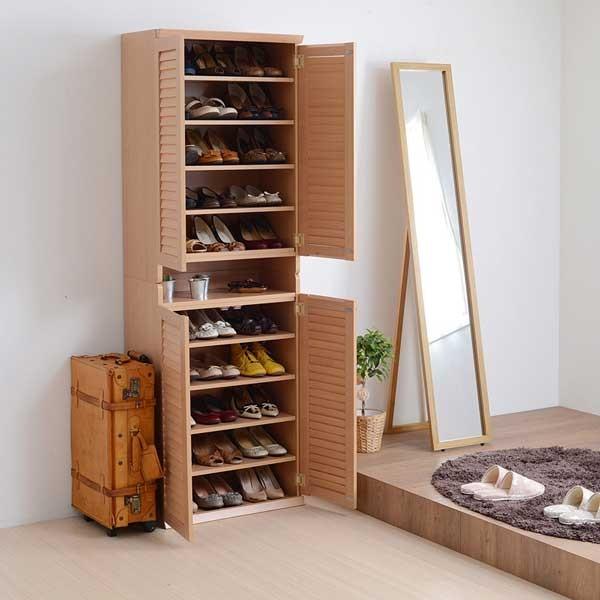 下駄箱 シューズボックス ルーバー 幅60cm 2個セット : 収納家具本舗