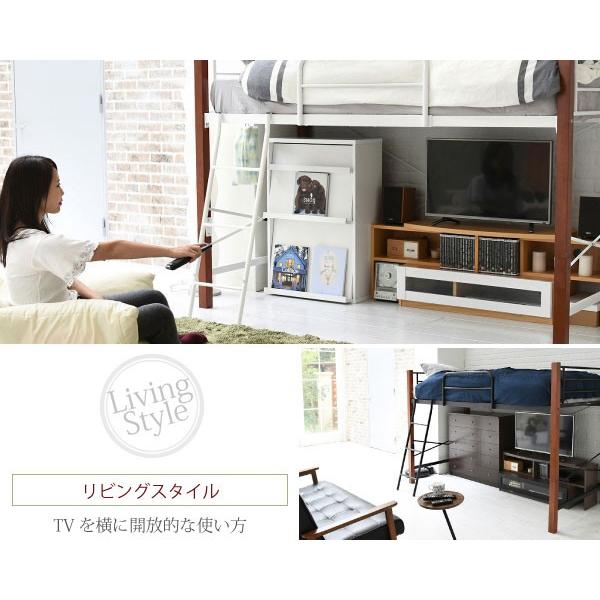 ベッド シングル アンティーク調 パイプベッド ハイタイプ メッシュ床