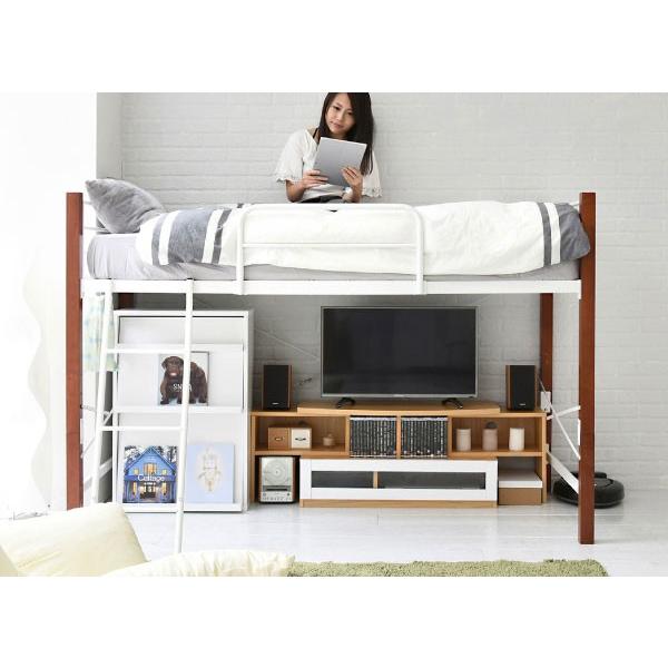 ベッド シングル アンティーク調 パイプベッド ハイタイプ