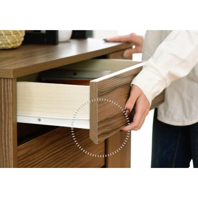 チェスト 引き出し収納 4段 扉収納 オープンラック 木目調 モダン