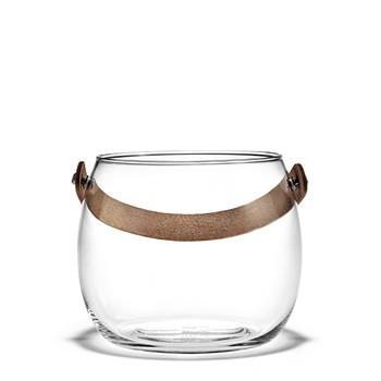 在庫限り20％オフ　HOLMEGAARD レザーハンドル付ガラスポット H12cm | 