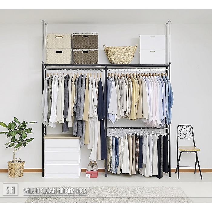 ツッパリクローゼットハンガーラック 幅111〜200cm】突っ張り ツッパリ クローゼットハンガーラック