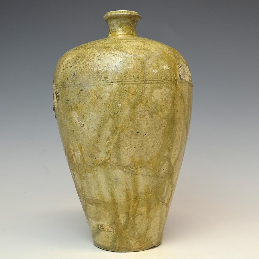 【趣楽】 希少　鎌倉時代　古瀬戸　灰釉瓶子　高さ２９，５ｃｍ　花瓶　壺　本物保証　Ａ１５６１の画像